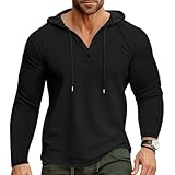 Gym Essentials Sudadera de manga larga con capucha para hombre para actividades activas (L Negro)