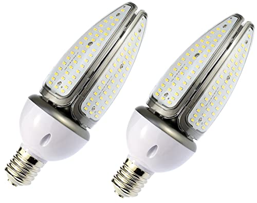 Lot de 2 Ampoule LED maïs 50W, 500W Équivalent Ampoules, 6000Lumen ultra-lumineux E27/E40, 6000K Blanc Froid, pour Entrepôt Atelier Garage (6000K)