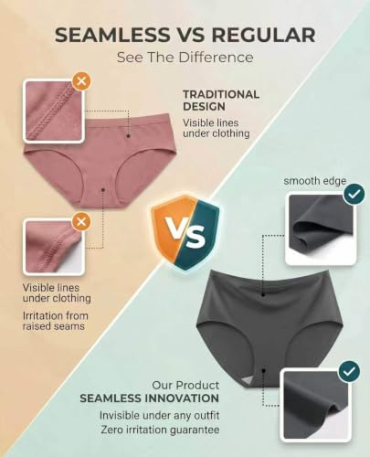 MISSWHO No Show High Waisted Seamless Womens Underwear Comfortable Panties Full Coverage S - image 5