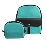 Kit Mochila e necessaire de silicone menta e preto Maria Adna
