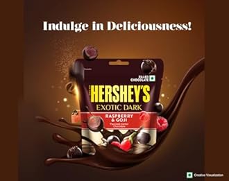 HERSHEY'S Exotic Dark Raspberry & Goji Flavor|Exotic Dark Cocoa Rich Chocolates 100Gram - Pack Of 3