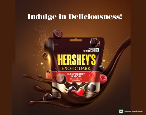 HERSHEY'S Exotic Dark Raspberry & Goji Flavor|Exotic Dark Cocoa Rich Chocolates 100Gram - Pack Of 3