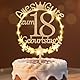 Tortendeko 18 Geburtstag Mädchen, Cake Topper Holz mit LED, 18. Geburtstag Junge Mädchen Kuchendeko Geburtstagsdeko Tischdekoration Deko