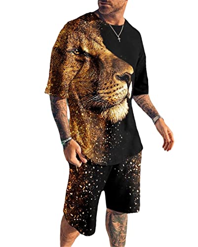 Ensemble d'été pour homme short de plage et t-shirt contre la chaleur XXXL