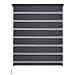 Produktbild Liedeco® DUO Rollo Klemmfix - 90 x 160 cm anthrazit (Breite x Höhe) / transparent lichtdurchlässig blickdicht und stufenlos verstellbar / leichte Innen-Montage ohne Bohren mit Klemmträger / 123 montiert / Doppelrollo farbig zum Klemmen fürs Fenster in vielen Farben und Größen