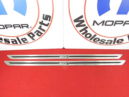 Mopar 82215309 Door Sill Guards Brushed Aluminum Door Sill Guards featuring the Hellcat logo