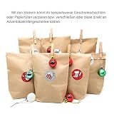 Gallop Chic 6 x 24 różne cyfry do naklejenia kalendarza adwentowego, 24 naklejki z numerami, naklejki na Boże Narodzenie, do samodzielnego wykonania i dekorowania, okrągłe naklejki z cyframi o średnicy 40 mm
