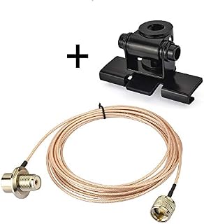 Superbat Lip Antenna Mount + Extension Cable (1M/3.28ft PL259 to SO239) for UHF