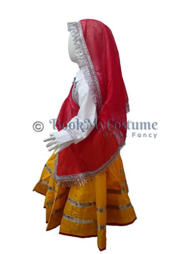 Image of BookMyCostume Haryana State Traditional Thel Costume for Girls and Women 6-7 years