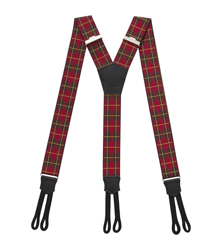 Photo de PIERROT Bretelles à Boutons Homme Larges Premium Made in France - Taille Unique Ajustable - Elastique Renforcé et Finitions en Cuir - Garantie à vie (7SAM_Styx)