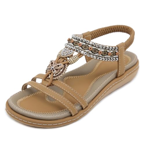 Sandales plates pour femmes confortables pour pieds sensibles en été chaud