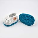LOVE CROCHET ART Double Layer Crochet Baby-Girls Multicolor Booties Shoes Newborn Socks Soft Sole Prewalker - Firozi, 6 Months gallery image