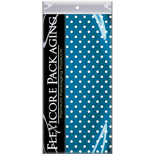 Flexicore Packaging Turquoise Polka Dot Print Gift Wrap Tissue Paper Size: 15 Inch X 20 Inch | Count: 10 Sheets | Color: Turquoise Polka Dot #TOP2