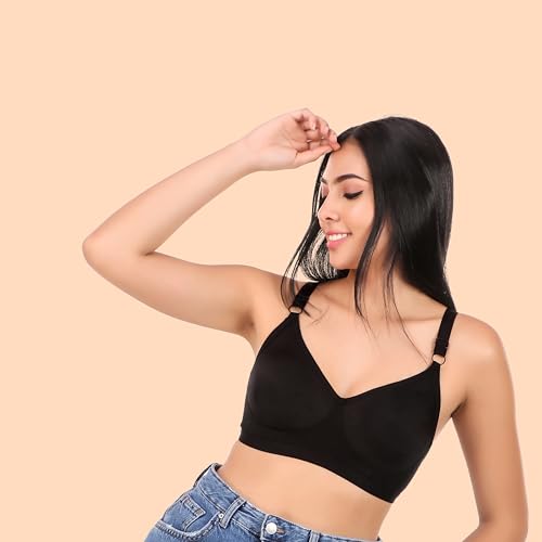 Image of Clothonics Womens Non-Padded Non-Wired Seamless Double Layered T-Shirt Bra