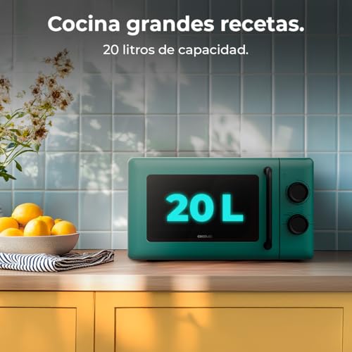 Cecotec Mechanische Mikrowelle 20L Proclean 3010 Grün. 700 W, 6 Leistungsstufen, Auftaumodus, Garzeit-Endsignal, Innenleuchte, Timer bis zu 30 Minuten, Grünes Design 4 Cecotec Mechanische Mikrowelle 20L Proclean 3010 Grün. 700 W, 6 Leistungsstufen, Auftaumodus, Garzeit-Endsignal, Innenleuchte, Timer bis zu 30 Minuten, Grünes Design