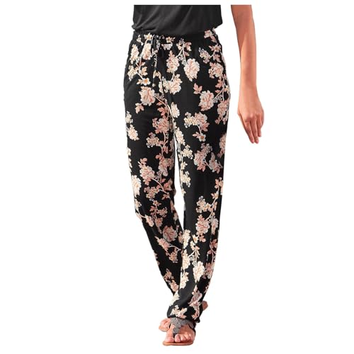Pantalon décontracté femme avec poches et taille haute bohème