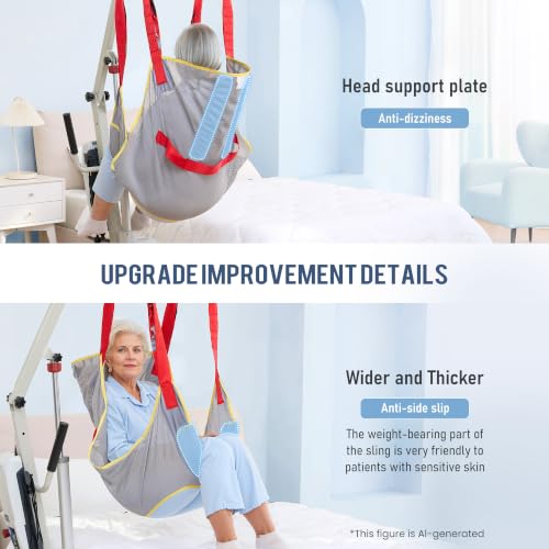 Image of Careboda Patient Lift Sling with Opening-Transfer Sling for Commode, Professional Nursing Lift Sling for Home Use,Transfer Lift Sling for Elderly,Disabled,Bedridden, Breathable & Sturdy Fabric, 510lb