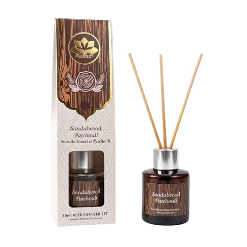 Image of STL Breezy Geranium Reed Diffuser Reffil – 50ML, Premium Scented Oil, Home Fragrance, Natural Essential Vanilla Oil, Aromatherapy Diffuser for Bedroom, Living Room, Office (Sandalwood)