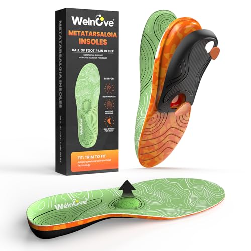Plantillas de alivio de metatarsalgia Morton Neurom Plantillas para zapatos para hombres y mujeres Alivia el dolor en el antepié, metatarsalgia, soporte de arco para largos períodos de pie o caminar-L