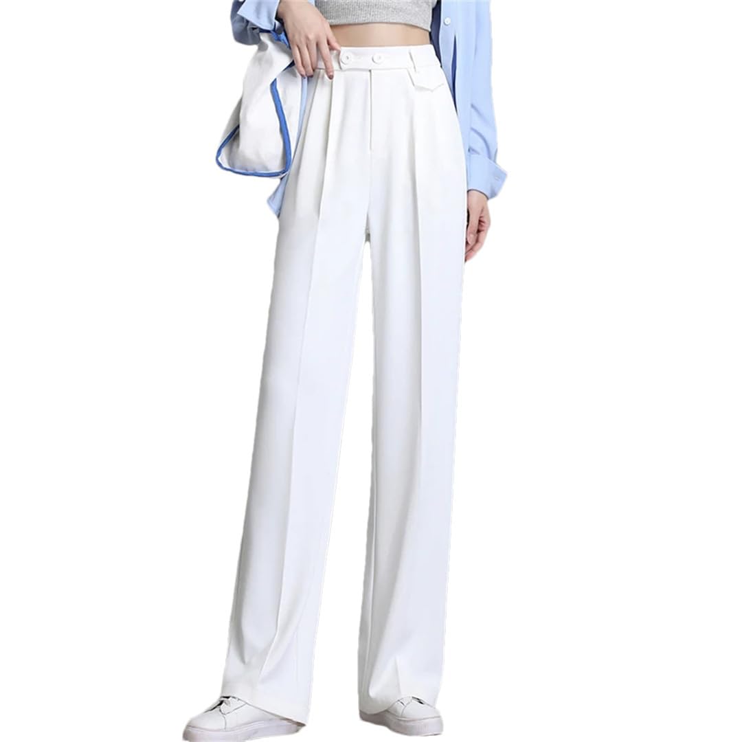 Spring Summer Oversized High Waist Loose Casual Wide Leg Pants Ladies Fashion Solid Color Straight Trousers Women