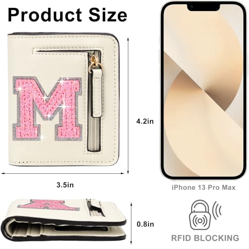 Image of Birthday Gifts for Teen Girl Kids Wallet Girl Wallets Small Initial Rfid Wallet Teen Girls Gift Preppy Stuff for Girls Beige M