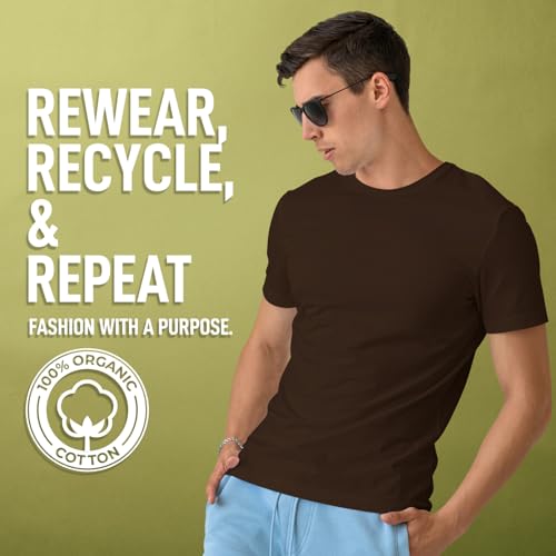 Image of CreativiT Unisex Plain Casual Half Sleeve Round Neck T-Shirt | 100% Recycled Cotton Rich T-Shirt Pack of 1