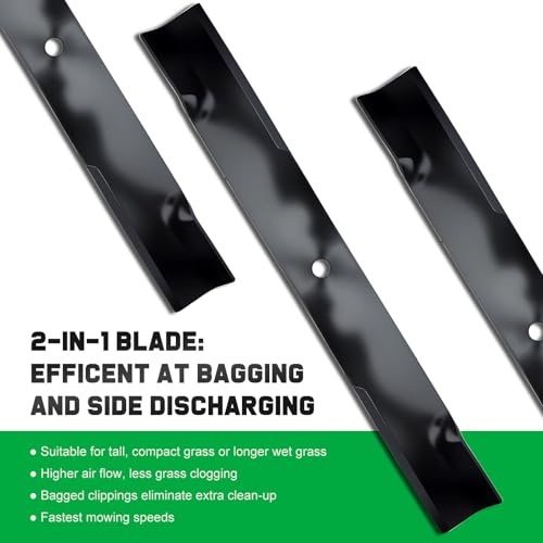 Image of Grasscool 793794 Blades Compatible with Hustler Raptor Fastrak Super Z SD SDX XD XDX 60 inch Zero Turn Riding Mower Replace for 794214 606253 794685 600901 603992 794230