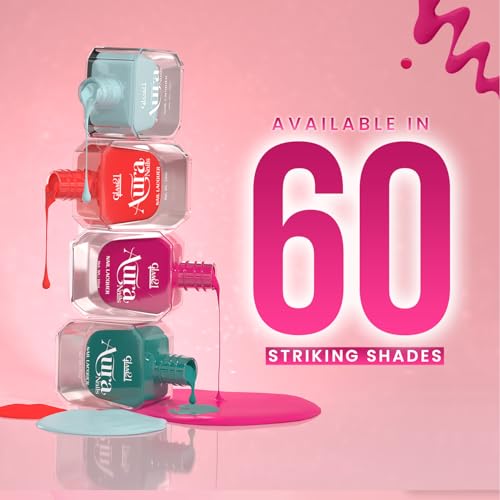 Image of Glam21 Aura Nails Nail Lacquer |Long-Lasting, Quick-Dry, High-Shine Nail Enamel|Chip-Free Formula|Smooth Application & Vibrant Finish| 10ml Pack Of 3 (luxe Nude, Barely Brown & Pink Mirage)