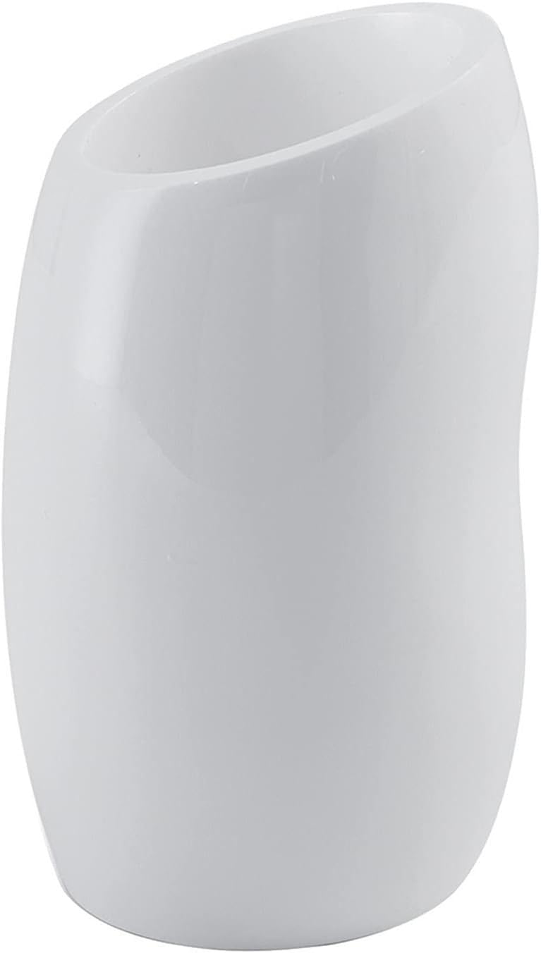 Gedy G-Iside Toothbrush Holder, White, Product Dimensions and Weight: 13 x 8 x 8.2 cm & 0.41 kg, Made of Resin and Sand, Toothbrush Holder for Bathroom, Design by R&D, 2 Year Warranty, Unique