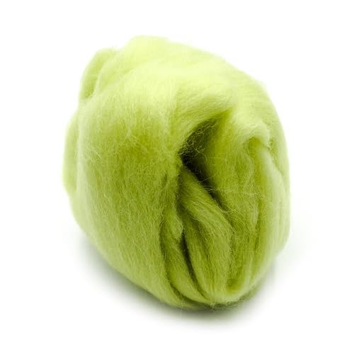 Image of Clover Natural Wool Roving .3oz - Lime Green