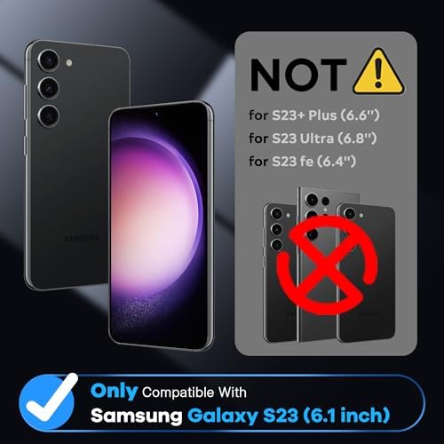 FANGTIAN GUARD [4-Pack] for Samsung Galaxy S23 Screen Protector 5G [Not Glass] - Film for S23 Screen Protector [7H Hybrid][Fingerprint Compatible][Alignment Tool][6.1Inch]