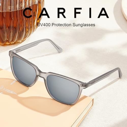 Image of CARFIA Retro Acetate Polarized Sunglasses for Men UV400 Protection Driving Outdoor Anti-Glare Sun Glasses CA5354WS