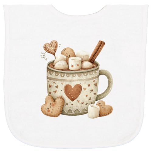 inktastic Cozy Winter Cup Of Hot Cocoa Baby Terry Cloth Bib