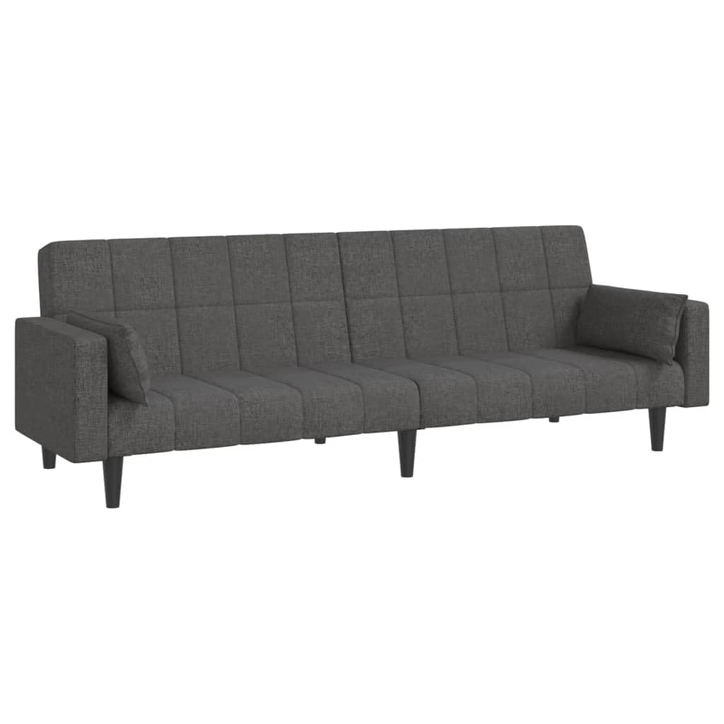 Divano Letto a 2 Posti con 2 Cuscini Grigio Scuro in Tessuto,Divano,Divano da Soggiorno,Design Moderno,Divano Posti Economico-375834