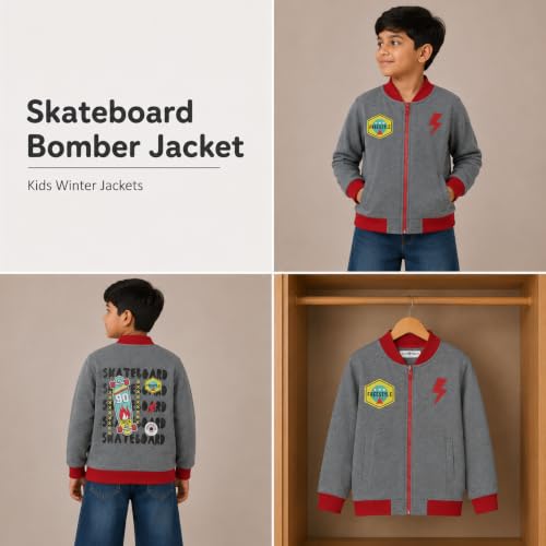 Image of The Mom Store Winter Jackets for Kids | Cute Sweatshirt and Cool Hoodies for Baby Boy and Baby Girls | with Zippers | Hoodie Cap