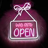 We are Open Pink Neon Sign Business Store Shop Led Neon Lights Signs for Wall Decor USB Powered Led for Room Decoration