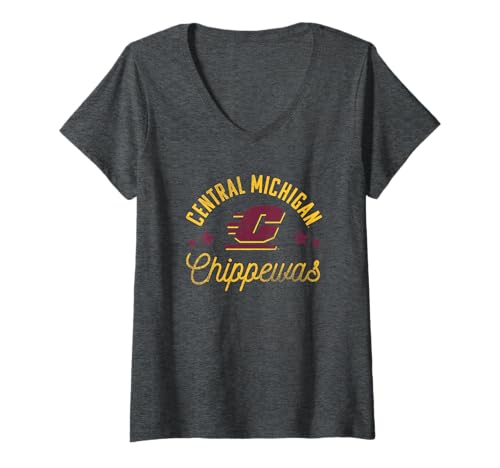 Womens Central Michigan University CMU Chippewas Logo V-Neck T-Shirt