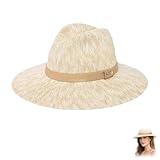 Packable Knit Fedora Hat for Women Foldable Sun Hat, Lightweight Breathable Beach Hat Wide Brim Travel Fedora Hat (1pcs)