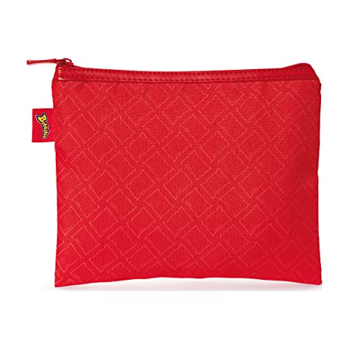 O Boticário Bubbaloo Morango Necessaire Vermelho Liso Zíper 21x17cm Armazenamento de Maquiagem para Viagem/Fora de Casa Jovens Meninas Mulheres