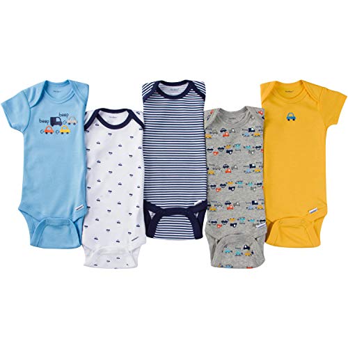 Image of Gerber Unisex Baby 5-Pack Short Sleeve Variety Onesies Bodysuits