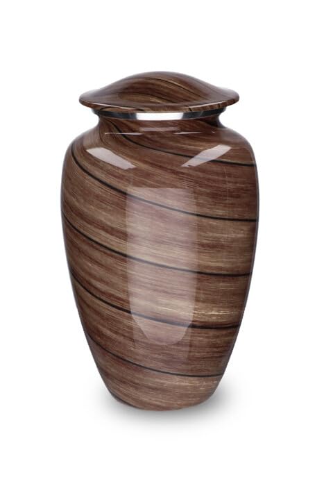 Urne cinéraire élégance aspect bois au design raffiné pour un hommage digne