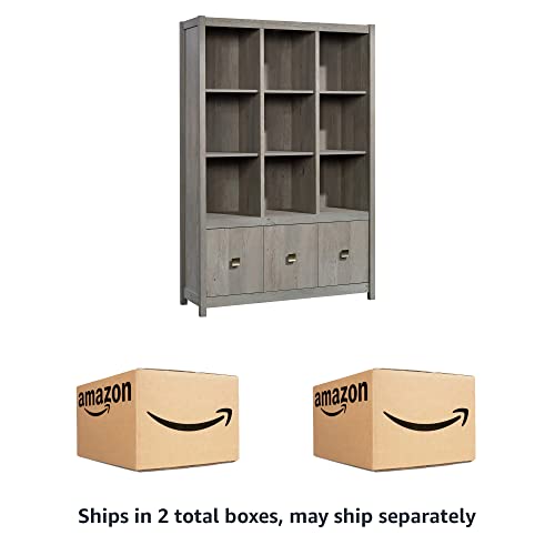 Sauder Cannery Bridge Storage Wall, L: 48.35" X W: 15.67" X H: 71.97", Mystic Oak #TOP5