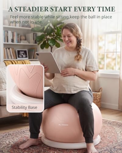 Image of Trideer Exercise Ball Chair - Yoga Ball Chair for Office, Pregnancy & Home
