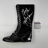 Autographed/Signed Hulk Hogan Black WWE WWF Wrestling Boot/Shoe JSA COA Auto
