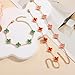 AIPPK 18K Gold Plated Clover Bracelet Set for Women Fashion Simple Four Leaf Lucky Flower Bracelets Jewelry Gifts for Women 3Pcs (Red+Green+Pink)