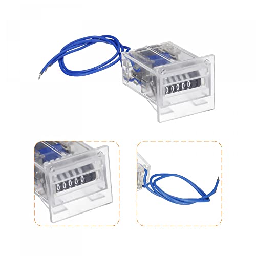 Image of uxcell Electromagnetic Counter, 5 Digit 0-99999 Counting Range Electronic Pulse Counter Digital Counter Totalizer DC12V