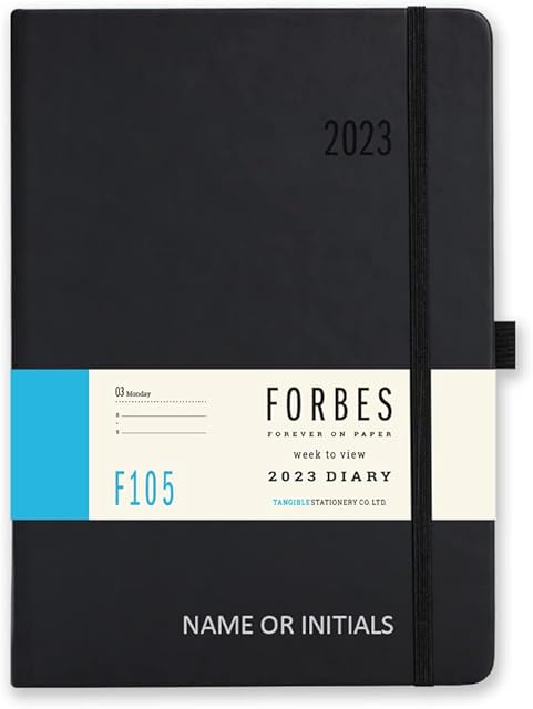 Forbes Classic 2023 A5 Week to View Diary - Soft Touch (Black Name)