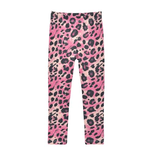 Girls Leggings Pink Leopard Cheetah Soft Toddler Leggings for Girls Kids Pants Size 4T-10T