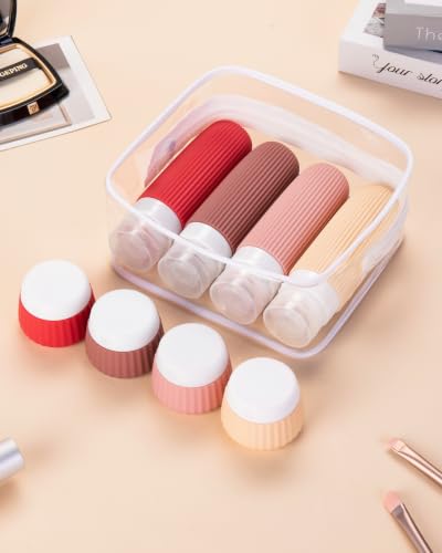Image of Mrsdry Travel Bottles for Toiletries 8 Pack, Tsa Approved Travel Size Toiletries 3 oz, Travel Containers for Toiletries, with Clear Bag, Leak Proof Silicone Squeezable Travel Essentials Creams Jars
