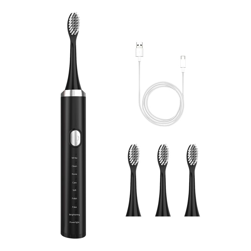 Yeebyars Electric Toothbrush Spazzolino Elettrico Sonico Pasta da dentisti per adulti e bambini, tocca sottomano elettrico ultrasuono con 4 teste da sfregamento, pasta da dentisti portatile con